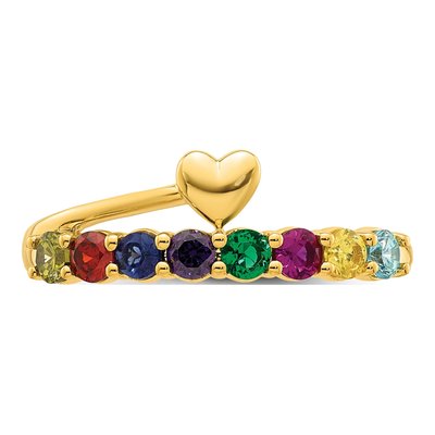 14K Yellow Gold Heart Mother's Ring – view 5