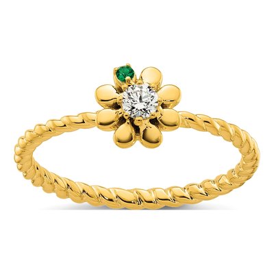 14K Yellow Gold Mother's Ring Mounting – view 2