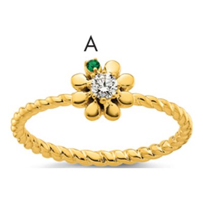 14K Yellow Gold Mother's Ring Mounting