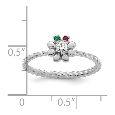 14K White Gold 2-Birthstone Mother's Ring Mounting – view 6