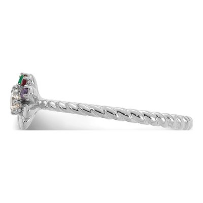 14K White Gold 3-Stone Mother's Ring Mounting – view 4