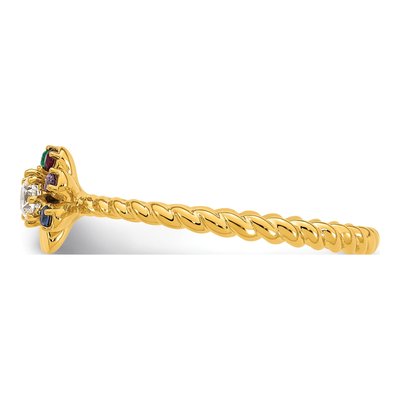 14K Yellow Gold 4-Stone Mother's Ring Mounting – view 4