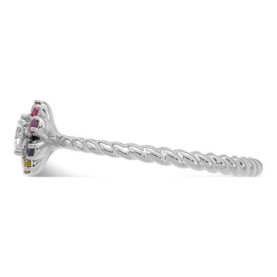14K White Gold 7-Birthstone Mother's Ring Mounting – view 4