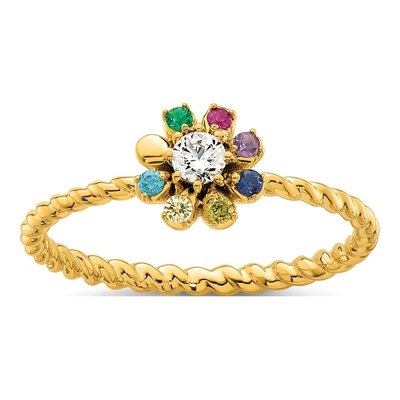 14K Yellow Gold Mother's Ring Mounting – view 2