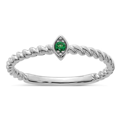 14K White Gold 1-Stone Mother's Ring Mounting – view 2