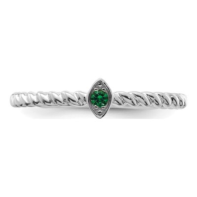 14K White Gold 1-Stone Mother's Ring Mounting – view 5