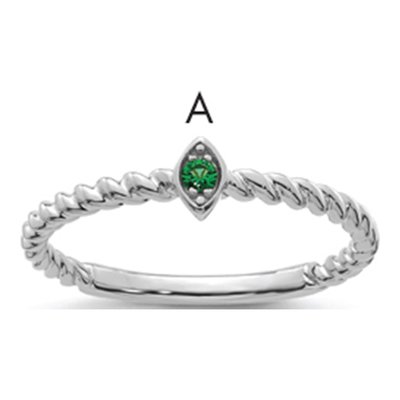 14K White Gold Personalized Mother's Ring