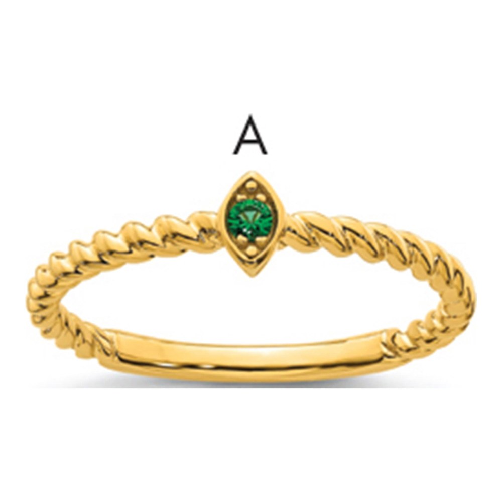 14K 1 Synthetic Birthstone Mother's Ring