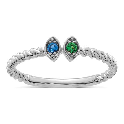 14K White Gold 2-Stone Mother's Ring – view 2