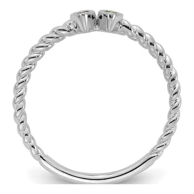 14K White Gold 2-Stone Mother's Ring – view 3