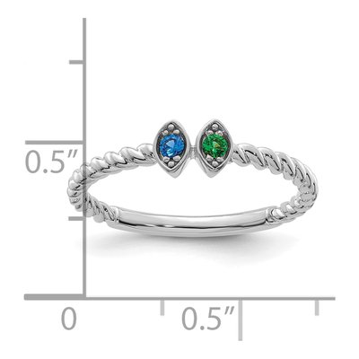 14K White Gold 2-Stone Mother's Ring – view 6