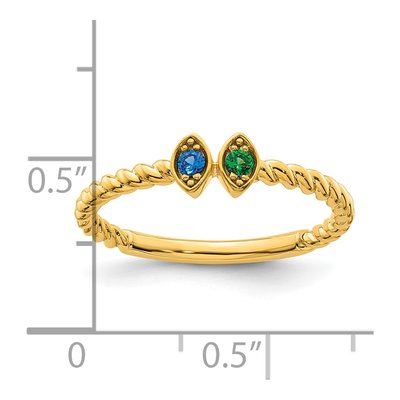 14K Yellow Gold 2-Stone Mother's Ring Mounting – view 6