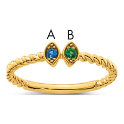 14K Yellow Gold Mother's Ring