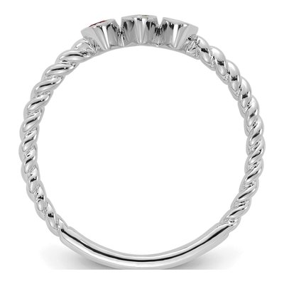 14K White Gold 3-Stone Mother's Ring Mounting – view 3