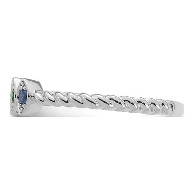 14K White Gold 3-Stone Mother's Ring Mounting – view 4