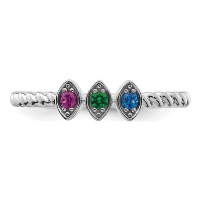 14K White Gold 3-Stone Mother's Ring – view 5