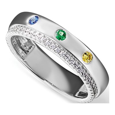 14K White Gold Mother's Ring – view 7