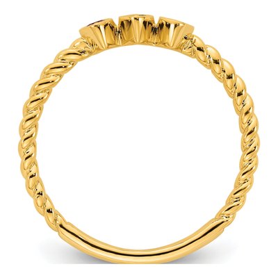 14K Yellow Gold 3-Birthstone Mother's Ring Mounting – view 3