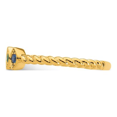 14K Yellow Gold 3-Stone Mother's Birthstone Ring – view 4