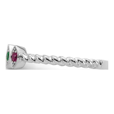 14K White Gold 4-Birthstone Mother's Ring Mounting – view 4