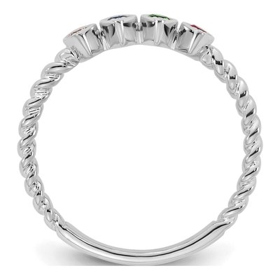 14K White Gold 4-Stone Mother's Ring – view 3