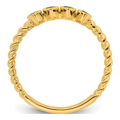 14K Yellow Gold 4-Stone Mother's Ring Mounting – view 3