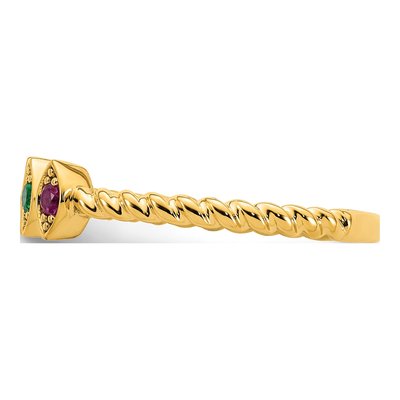 14K Yellow Gold 4-Stone Mother's Ring Mounting – view 4