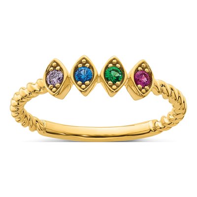 14K Yellow Gold 4-Stone Birthstone Mother's Ring – view 2