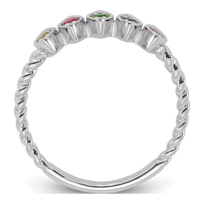 14K White Gold 5-Birthstone Mother's Ring Mounting – view 3