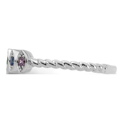 14K White Gold Mother's Ring – view 4