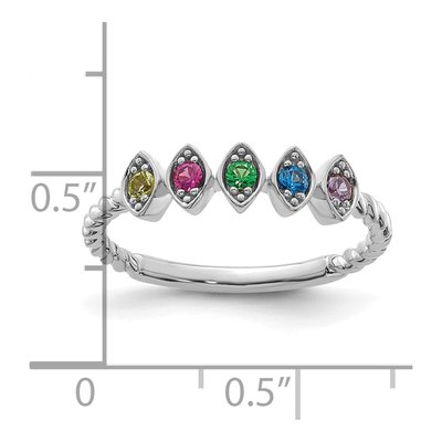14K White Gold Mother's Ring – view 6