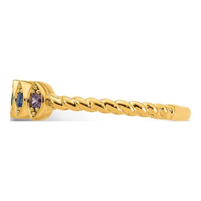 14K Yellow Gold 5-Birthstone Mother's Ring Mounting – view 4