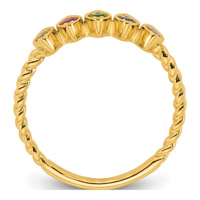 14K Yellow Gold 5-Stone Birthstone Mother's Ring – view 3