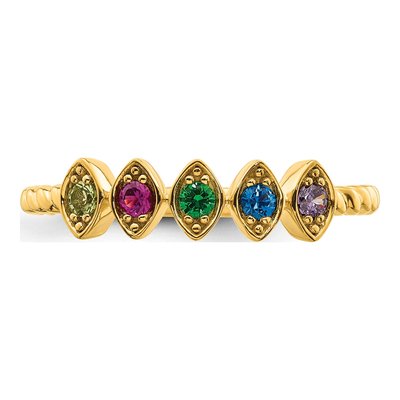 14K Yellow Gold 5-Stone Birthstone Mother's Ring – view 5