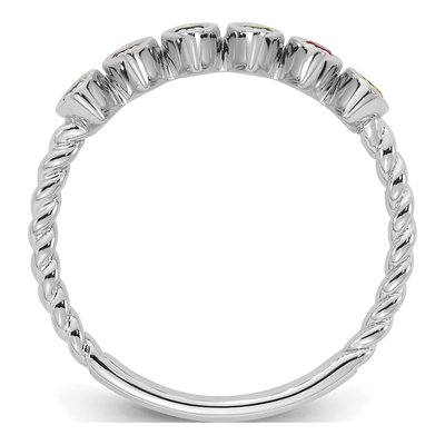 14K White Gold 6-Stone Mother's Ring – view 3
