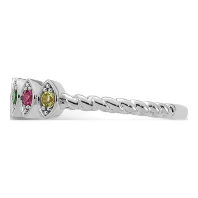 14K White Gold 6-Stone Mother's Ring – view 4