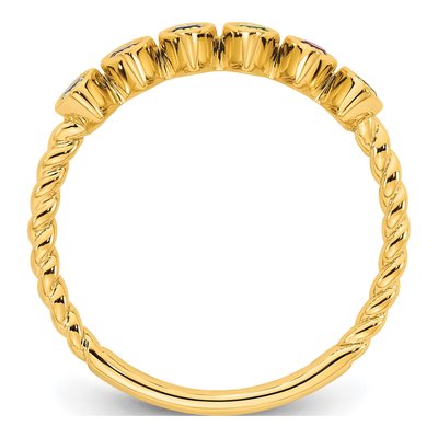 14K Yellow Gold 6-Stone Mother's Ring Mounting – view 3