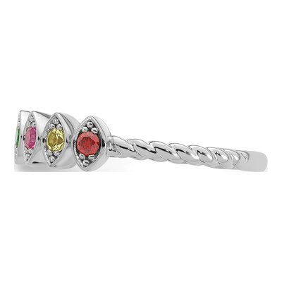14K White Gold 7-Birthstone Mother's Ring Mounting – view 4