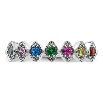 14K White Gold Personalized Mother's Ring – view 5