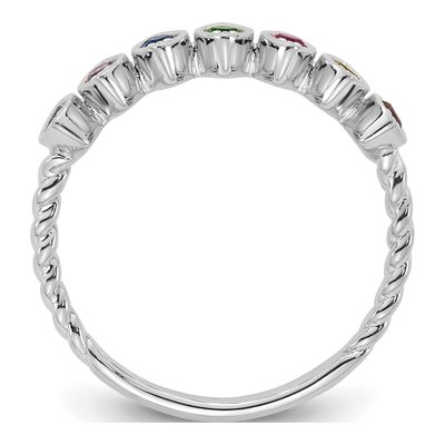 14K White Gold Mother's Ring – view 3