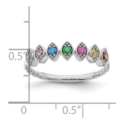 14K White Gold Mother's Ring – view 6