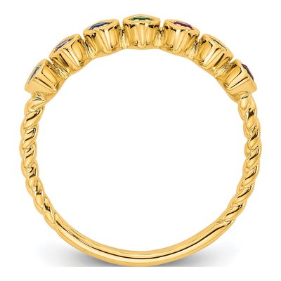 14K Yellow Gold 7-Stone Mother's Ring – view 3