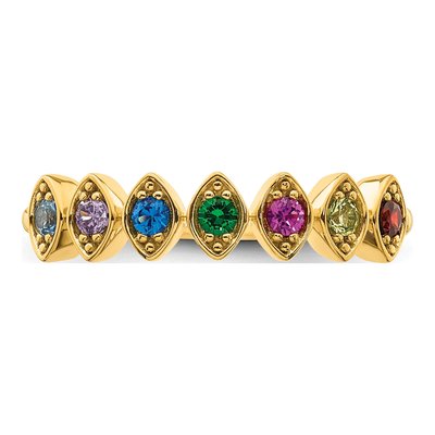 14K Yellow Gold 7-Stone Mother's Ring – view 5
