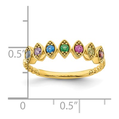 14K Yellow Gold 7-Stone Mother's Ring – view 6