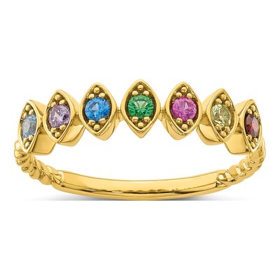 14K Yellow Gold Mother's Ring – view 2