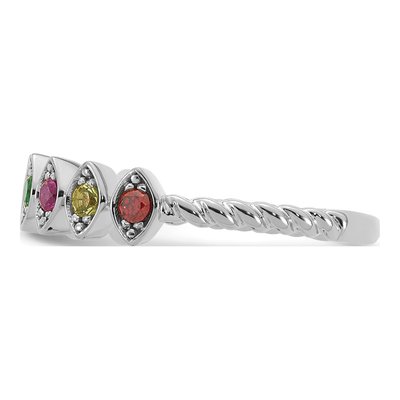 14K White Gold 8-Stone Mother's Ring – view 4