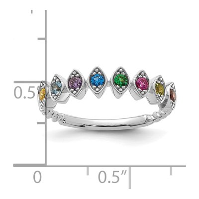 14K White Gold 8-Stone Mother's Ring – view 6