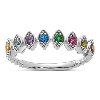 14K White Gold Mother's Ring – view 2