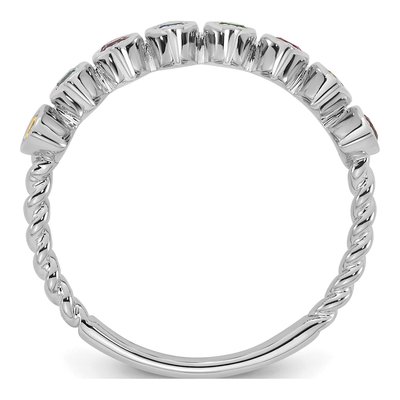 14K White Gold Mother's Ring – view 3