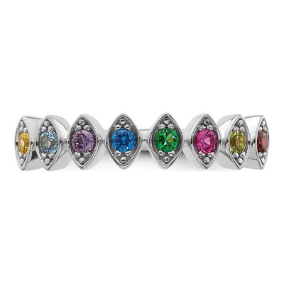 14K White Gold Mother's Ring – view 5
